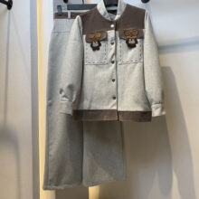 ست بامبر و شلوار فوتر مدل لکسی کد 862 رنگ خاکستری