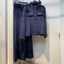 ست بامبر و شلوار زنانه مدل سانتا کد868 رنگ سورمه ای