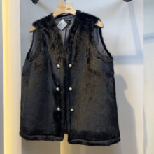 وست خز پاییزه زنانه مدل کاملیا کد 878 رنگ مشکی