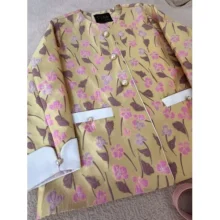 کت ژاکارد ترک مدل ژاکارد شکوفه کد 812 طرح گل