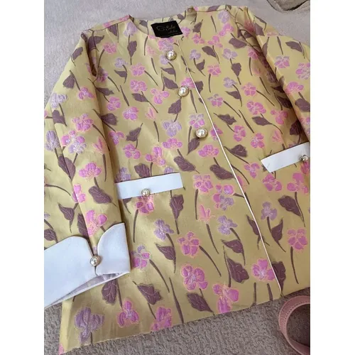 کت ژاکارد ترک مدل ژاکارد شکوفه کد 812 طرح گل