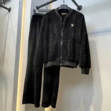 ست مخمل کبریتی مدل سیرا کد 856 رنگ مشکی