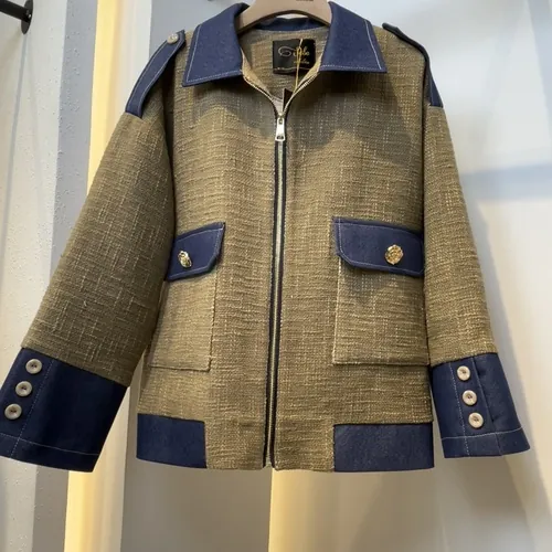 کت نپال جین مدل کاپریس کد ۸۴۸ رنگ خاکی و سرمهای