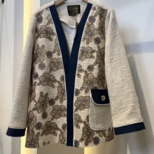 کت نپال گل دوزی مدل تینا کد ۸۳۷ رنگ کرم طرح 2