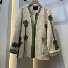 کت نپال گل دوزی مدل تینا کد ۸۳۷ رنگ کرم طرح 1