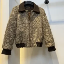 کت فوتر گل‌دوزی مدل امبر کد ۸۴۶ رنگ قهوه‌ای