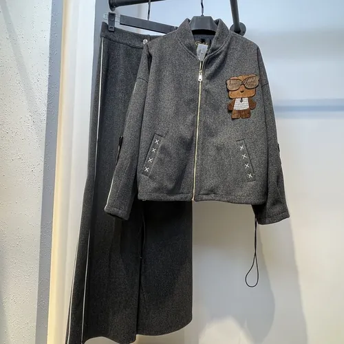 ست بامبر و شلوار مدل لکسا کد 860 رنگ ذغالی