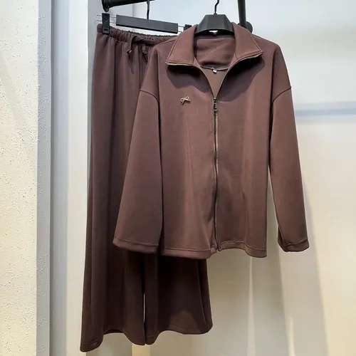 ست بامبر شلوار مدل اویشو کد 850 رنگ موکا