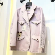 کت کتان لمه فانتزی مدل ایلا کد 678 رنگ صورتی