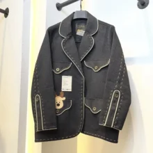 کت کتان لمه فانتزی مدل ایلا کد 678 رنگ مشکی