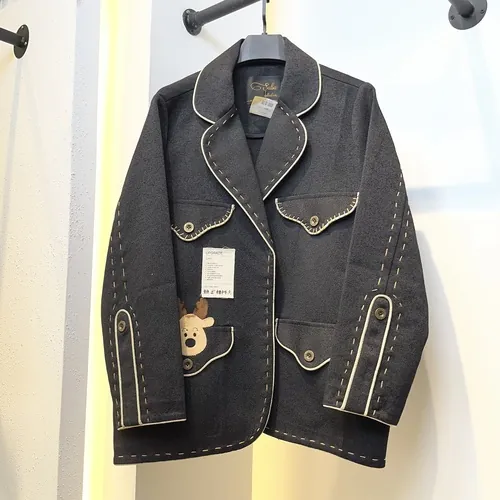 کت کتان لمه فانتزی مدل ایلا کد 678 رنگ مشکی